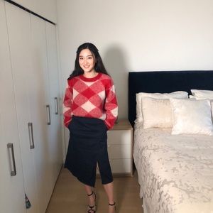 TIBI Denim MIDI Skirt